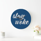 Graue Bleibe Geweckt Große Wanduhr (Zuhause)