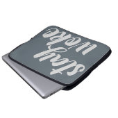 Graue Bleibe Geweckt Laptopschutzhülle (Vorne Knopf)