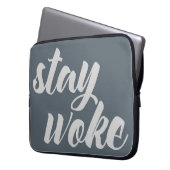 Graue Bleibe Geweckt Laptopschutzhülle (Vorderseite Links)