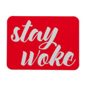 Graue Bleibe Geweckt Magnet (Horizontal)