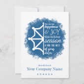 Graue Blue Snowflake Business Holiday Card Einladung (Vorderseite)