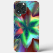 Graue Blume auf Farbrot, unter Glaswirkung Case-Mate iPhone Hülle (Rückseite)