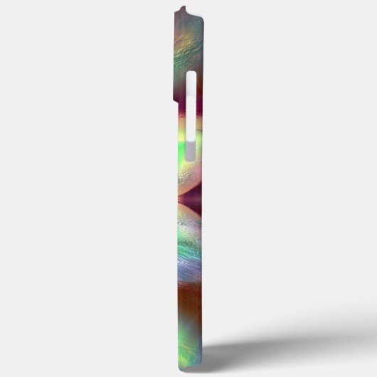 Graue Blume auf Farbrot, unter Glaswirkung Case-Mate iPhone Hülle (Rückseite / Links)