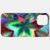 Graue Blume auf Farbrot, unter Glaswirkung Case-Mate iPhone Hülle (Rückseite (Horizontal))