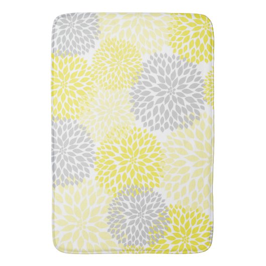 Graue Blume Badematte (Vorderseite Vertikal)