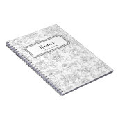 Graue Blume Blumenmuster Rezeptur Buch (Rechte Seite)