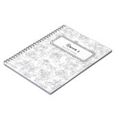 Graue Blume Blumenmuster Rezeptur Buch (Linke Seite)