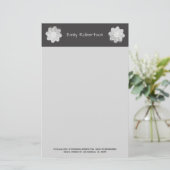 Graue Blume Briefpapier (Stehend Vorderseite)