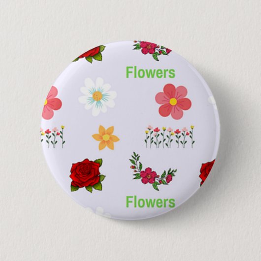 Graue Blume Button (Vorderseite)