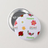 Graue Blume Button (Vorne & Hinten)