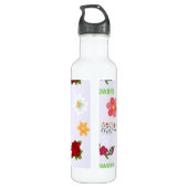Graue Blume Edelstahlflasche (Rückseite)