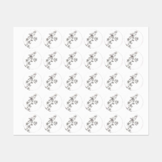 Graue Blume Etiketten