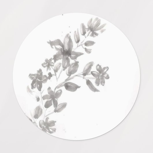 Graue Blume Etiketten (Design 2)