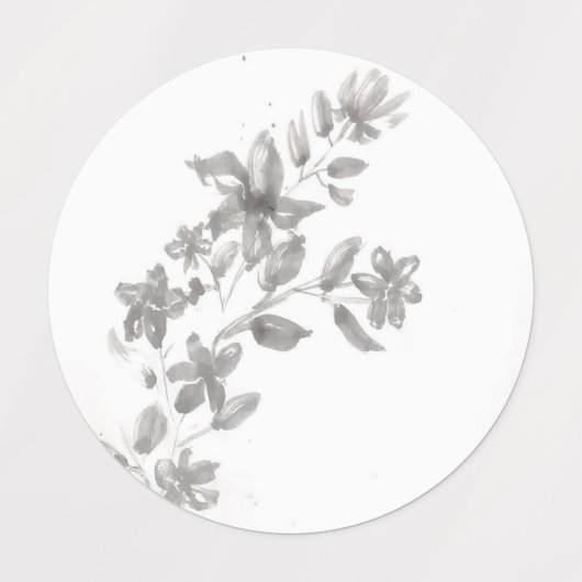 Graue Blume Etiketten (Design 1)