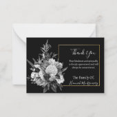Graue Blume Foto Beileid Vielen Dank Mitteilungskarte (Vorderseite)