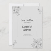 Graue Blume Hochzeitseinladung Einladung (Vorderseite)