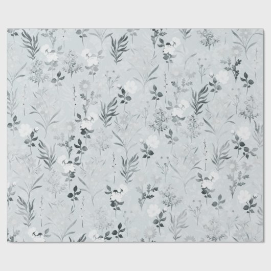 Graue Blume Malerei botanisch Geschenkpapier (Flach)
