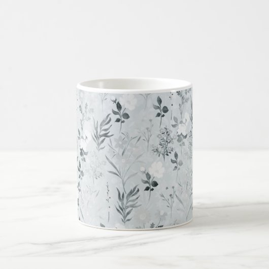 Graue Blume Malerei botanisch Kaffeetasse (Mittel)