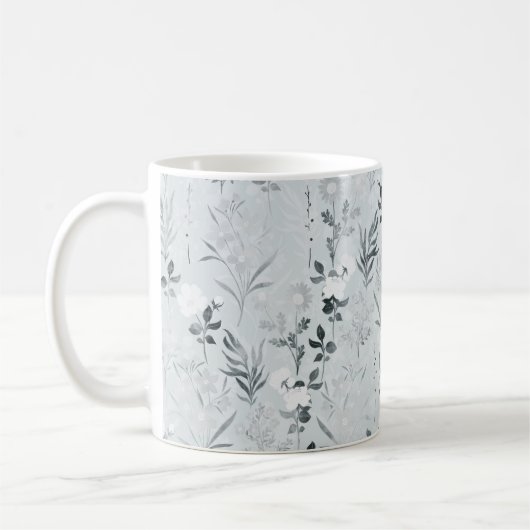Graue Blume Malerei botanisch Kaffeetasse (Links)