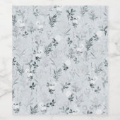 Graue Blume Malerei botanisch Weinetikett (Einzelnes Label)