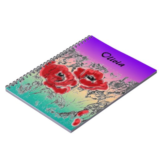 Graue Blume, Pfefferlinge, Blumengras Notizblock (Linke Seite)