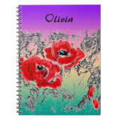 Graue Blume, Pfefferlinge, Blumengras Notizblock (Vorderseite)