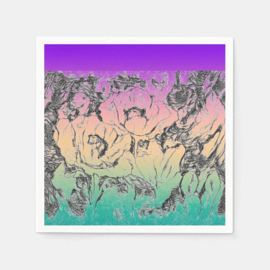 Graue Blume, Pfefferlinge, Blumengras Serviette (Vorderseite)