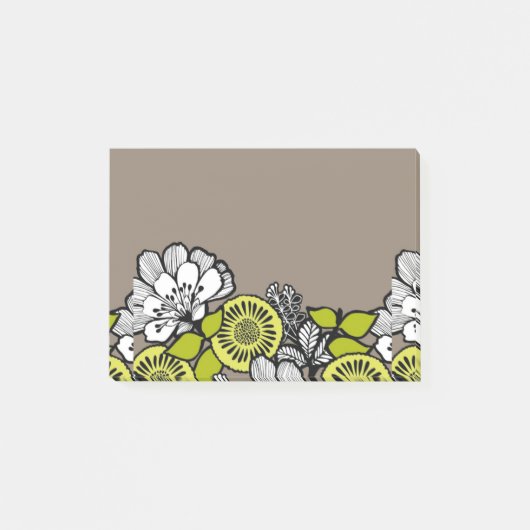 Graue Blume PostIt - Hinweise Post-it Klebezettel (Vorderseite)