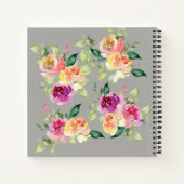 Graue Blume Rezept Kochbuch Spiral Notebook Notizblock (Rückseite)