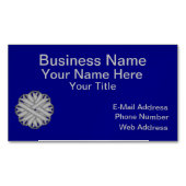 Graue Blume Ribbon von Kenneth Yoncich Magnetische Visitenkarte (Vorderseite)