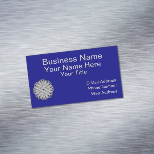 Graue Blume Ribbon von Kenneth Yoncich Magnetische Visitenkarte (Beispiel)