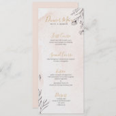 Graue Blume rosa Hintergrund Menükarte (Vorne/Hinten)