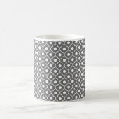 Graue Blumen-Rauten-Muster-Kaffee-Tasse Kaffeetasse (Mittel)