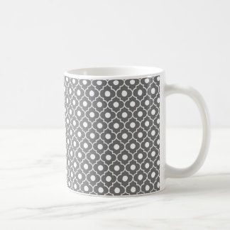 Graue Blumen-Rauten-Muster-Kaffee-Tasse Kaffeetasse