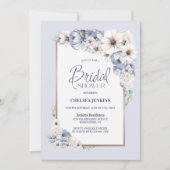 Graue Blumendusche Einladung (Vorderseite)