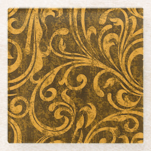 Graue, blumige, hochauflösende, nahtlose Textur. Glasuntersetzer