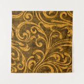 Graue, blumige, hochauflösende, nahtlose Textur. Wandteppich (Vorderseite (Horizontal))