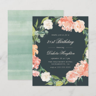 Graue Blush Wasserfarbe Blumengeburt Party
