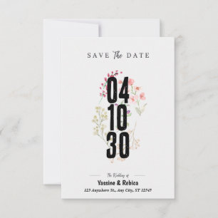 Graue Blüte Save the Date A4 Dokument