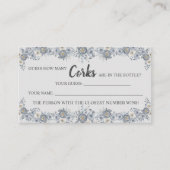 Graue Blüte Wie viele Corks Brautparty Spielkarte Platzkarte (Vorderseite)