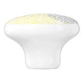 Graue Blütenblüten von Gelb Dahlias Blume Keramikknauf (Seitenansicht)