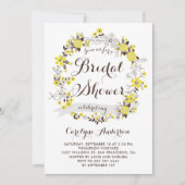 Graue Blütendusche Bridal Einladung (Vorderseite)