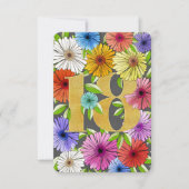 Graue Blütenkarte Personalisiert 18. Geburtstagska (Vorderseite)