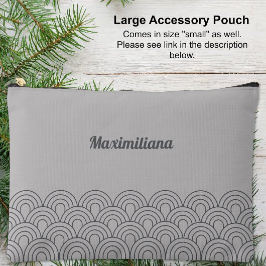 Graue Bögen Glam großer Accessory Pouch Zubehörtasche