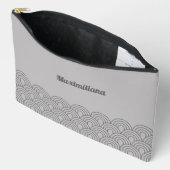 Graue Bögen Glam großer Accessory Pouch Zubehörtasche (Offen)