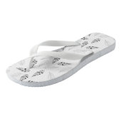 Graue botanische Blätter Muster Flip Flops Badesandalen (Schrägansicht)