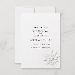 Graue botanische Hochzeit Save The Date