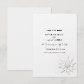 Graue botanische Hochzeit Save The Date (Vorne/Hinten)