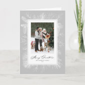 Graue botanische Rahmen Foto Weihnachten (Vorderseite)