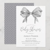 Graue Bow Boy Baby Dusche Einladung (Vorne/Hinten)